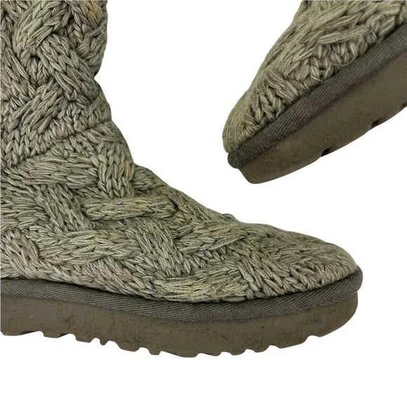 UGG Isla Sweater Cable Knit Boots in Gray Size 7 - Picture 8 of 16